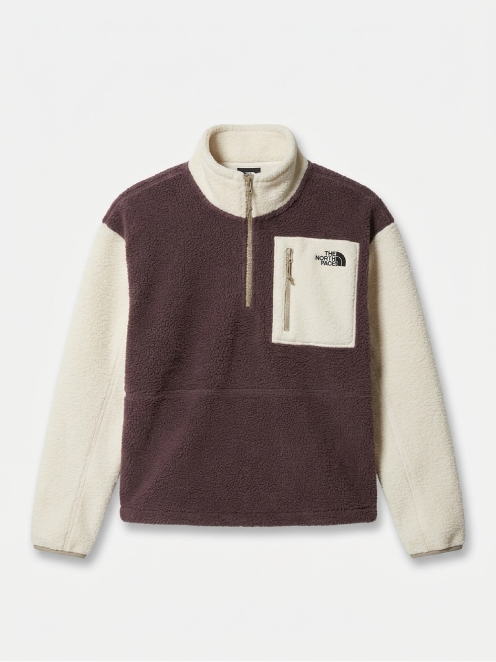 The North Face Women’s Two-Tone Sherpa Half-Zip Pullover - Cream & Plum